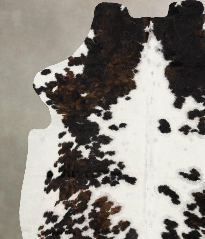 Tricolor X-Large European Cowhide Rug 7'1"H x 6'0"W #B11858 by Hudson Hides