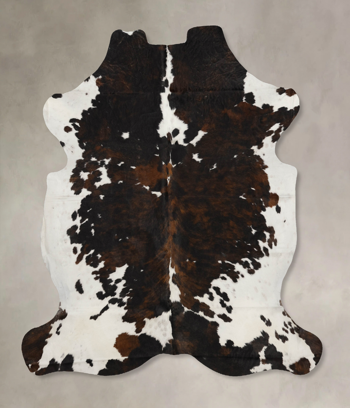 Tricolor X-Large European Cowhide Rug 7'1"H x 6'3"W #B11861 by Hudson Hides