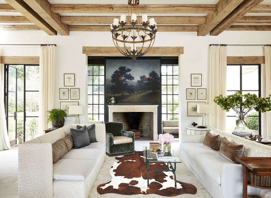 Tricolor X-Large European Cowhide Rug 6'11"H x 6'1"W #B11873 by Hudson