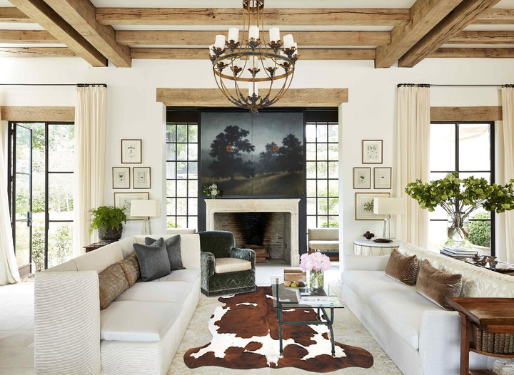 Tricolor X-Large European Cowhide Rug 6'11"H x 6'1"W #B11873 by Hudson Hides