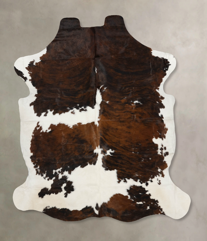 Tricolor X-Large European Cowhide Rug 7'2"H x 6'2"W #B11890 by Hudson Hides