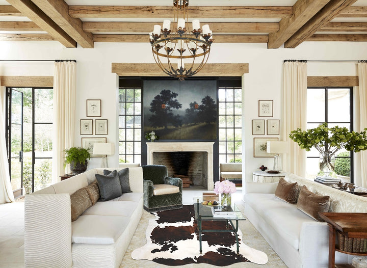 Tricolor X-Large European Cowhide Rug 7'2"H x 6'2"W #B11890 by Hudson Hides