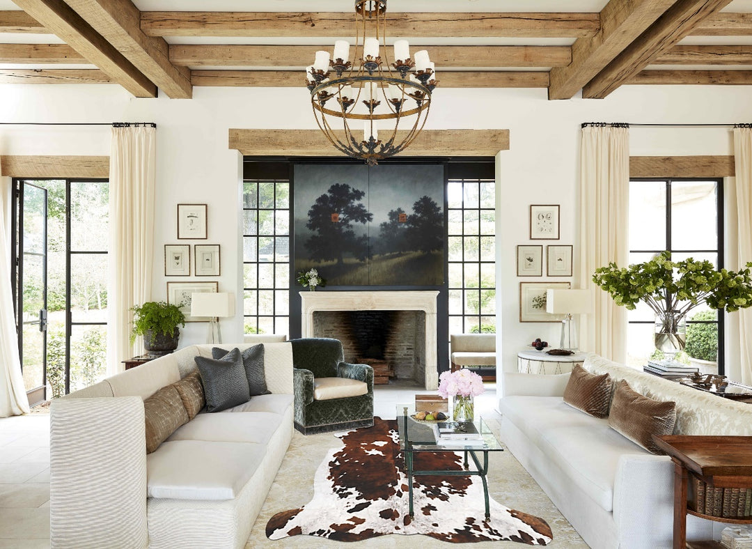 Tricolor X-Large European Cowhide Rug 6'11"H x 6'5"W #B11891 by Hudson