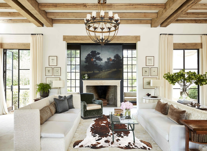 Tricolor X-Large European Cowhide Rug 6'11"H x 6'5"W #B11891 by Hudson Hides