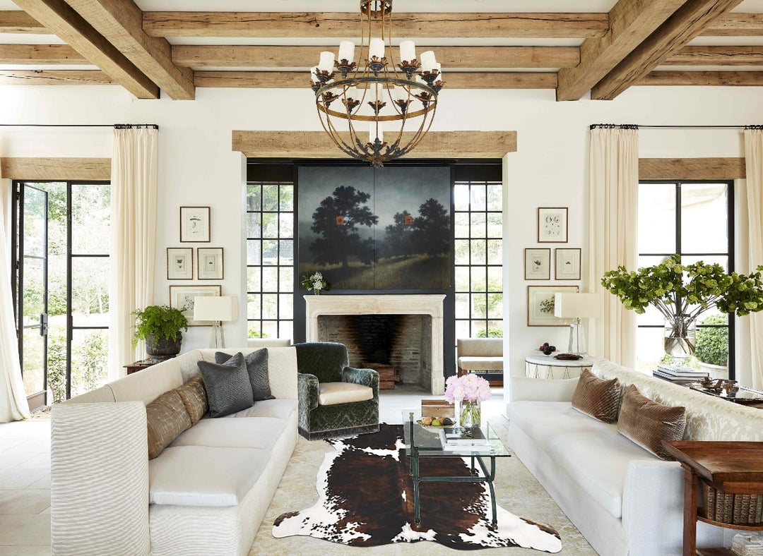 Tricolor X-Large European Cowhide Rug 7'2"H x 6'9"W #B11893 by Hudson