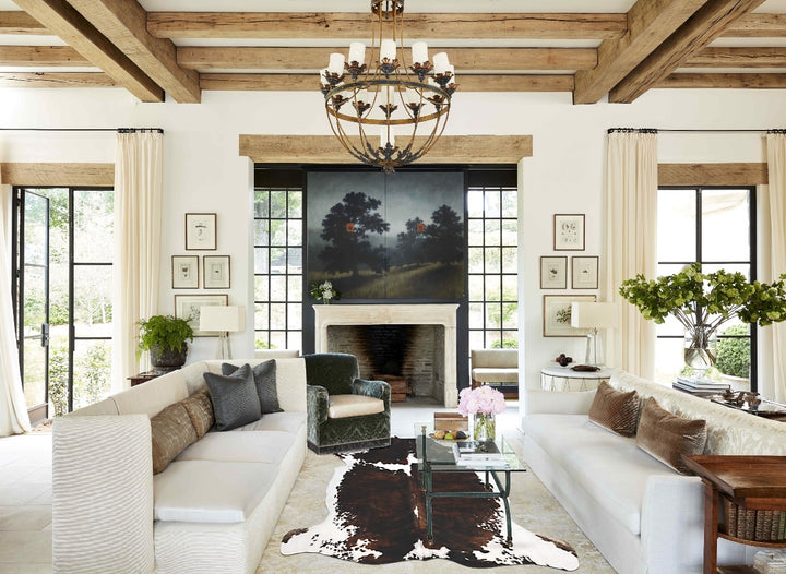 Tricolor X-Large European Cowhide Rug 7'2"H x 6'9"W #B11893 by Hudson Hides