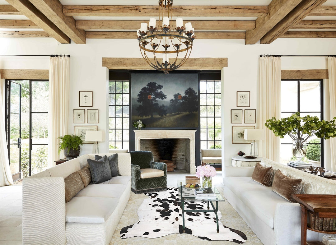 Tricolor X-Large European Cowhide Rug 7'6"H x 6'5"W #B11896 by Hudson