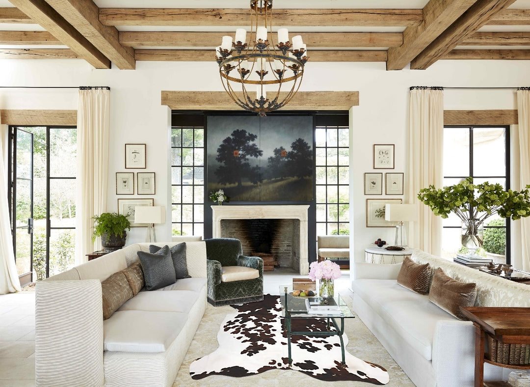 Tricolor X-Large European Cowhide Rug 7'6"H x 6'1"W #B11909 by Hudson