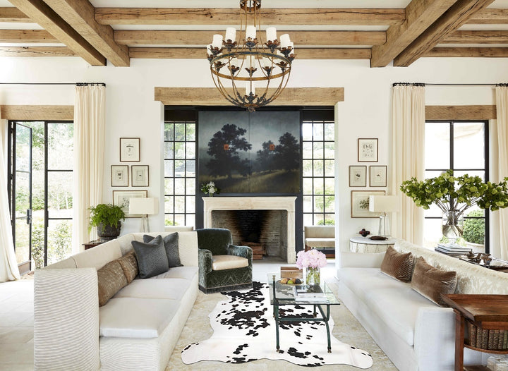 Tricolor X-Large European Cowhide Rug 6'11"H x 6'1"W #B11922 by Hudson Hides