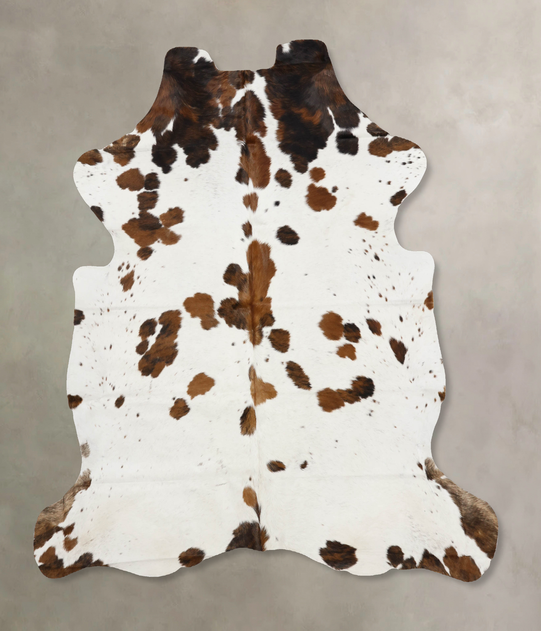 Tricolor X-Large European Cowhide Rug 6'10"H x 6'1"W #B11942 by Hudson