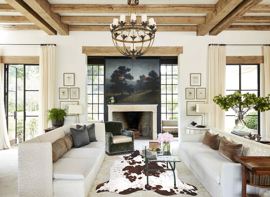 Tricolor X-Large European Cowhide Rug 6'11"H x 6'3"W #B11963 by Hudson