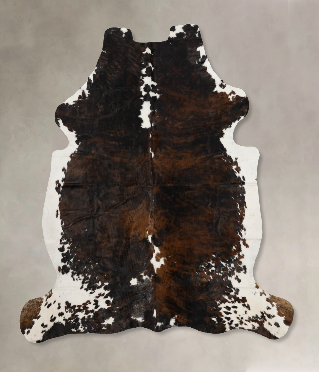 Tricolor X-Large European Cowhide Rug 6'10"H x 6'2"W #B11965 by Hudson