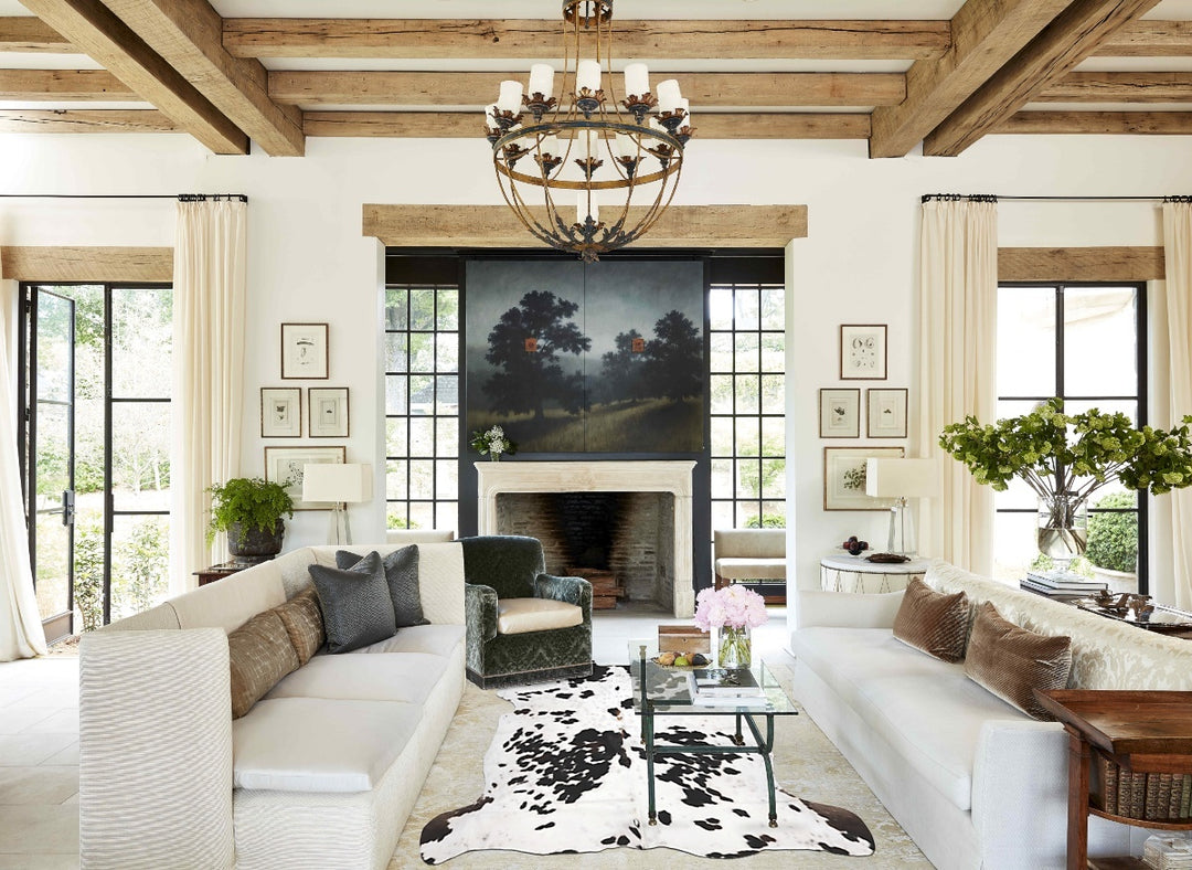 Tricolor X-Large European Cowhide Rug 7'2"H x 6'11"W #B11992 by Hudson