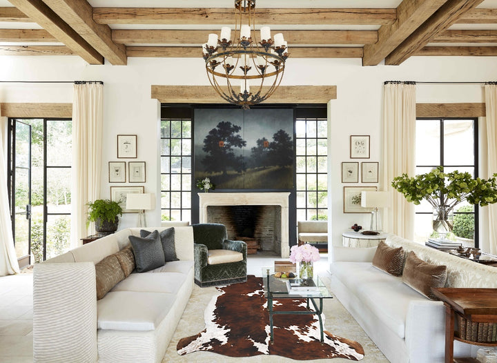 Tricolor X-Large European Cowhide Rug 6'10"H x 6'4"W #B12019 by Hudson Hides