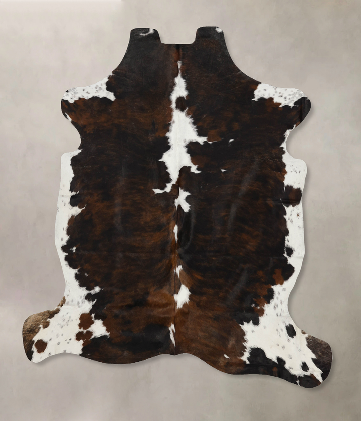Tricolor X-Large European Cowhide Rug 7'1"H x 6'6"W #B12118 by Hudson Hides