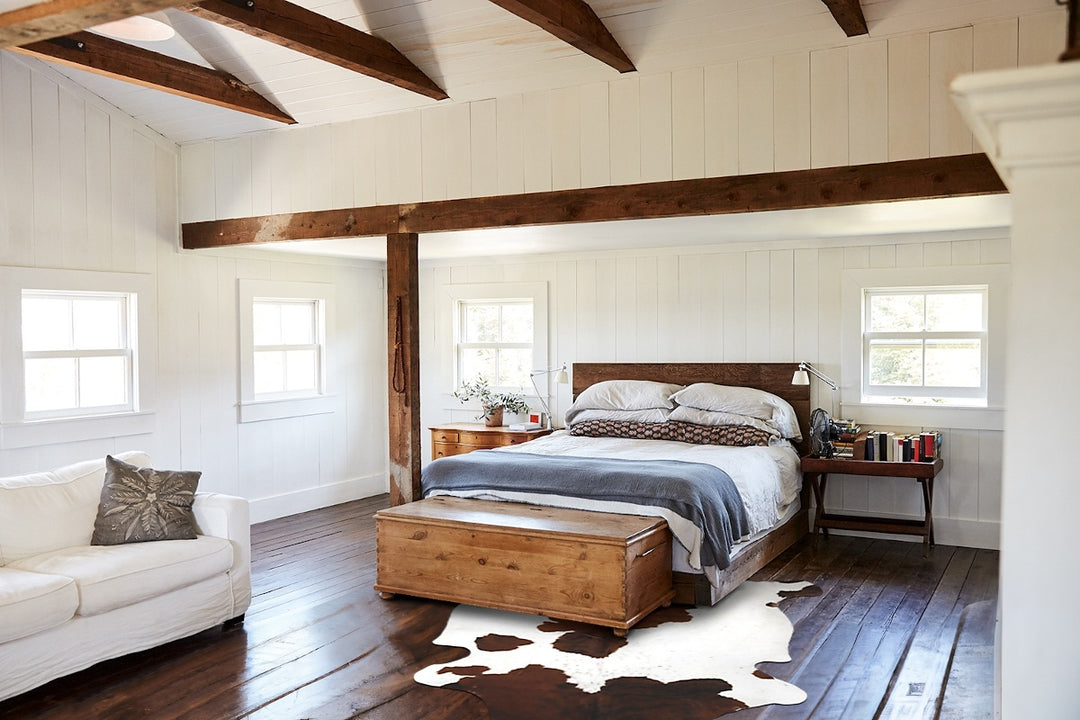 Tricolor X-Large European Cowhide Rug 7'3"H x 6'6"W #B12119 by Hudson