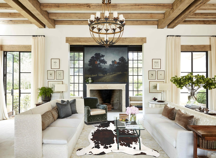 Tricolor X-Large European Cowhide Rug 7'5"H x 6'7"W #B12120 by Hudson Hides