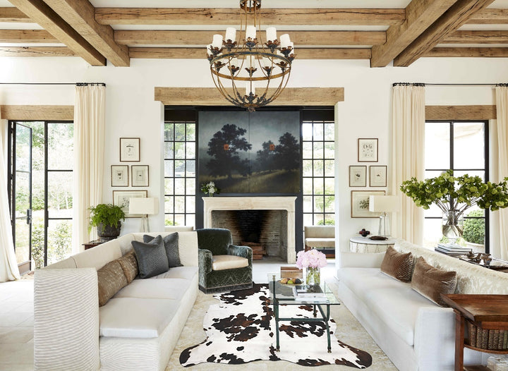 Tricolor X-Large European Cowhide Rug 7'0"H x 6'1"W #B12121 by Hudson Hides