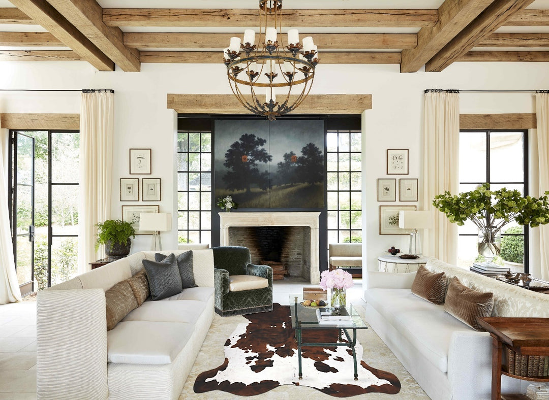 Tricolor X-Large European Cowhide Rug 7'0"H x 6'8"W #B12122 by Hudson