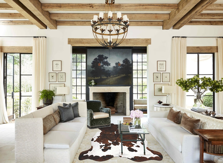 Tricolor X-Large European Cowhide Rug 7'0"H x 6'8"W #B12122 by Hudson Hides