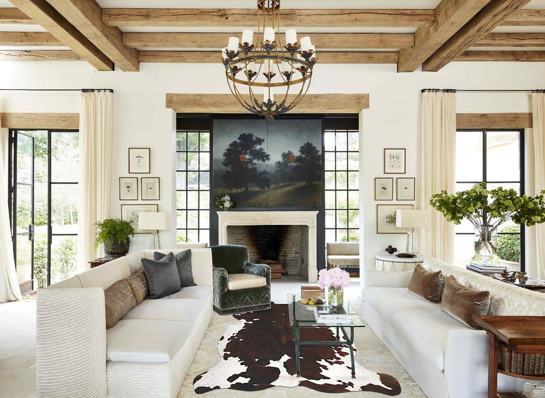 Tricolor X-Large European Cowhide Rug 7'4"H x 6'2"W #B12123 by Hudson