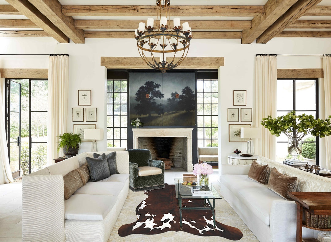 Tricolor X-Large European Cowhide Rug 6'10"H x 5'11"W #B12126 by Hudso