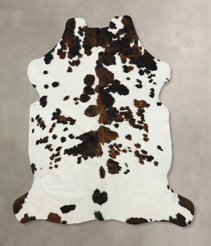 Tricolor X-Large European Cowhide Rug 6'9"H x 5'11"W #B12138 by Hudson Hides