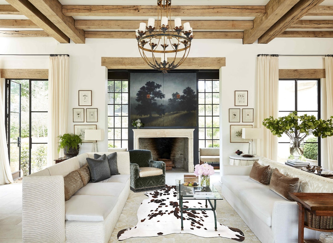 Tricolor X-Large European Cowhide Rug 7'1"H x 6'0"W #B12167 by Hudson