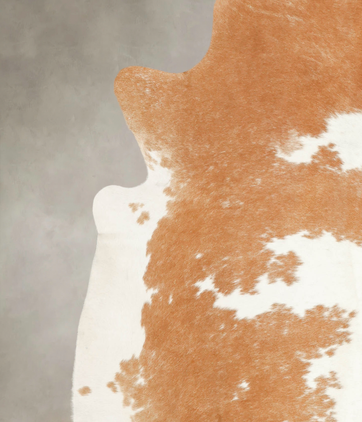 Beige and White XX-Large Brazilian Cowhide Rug 7'10"H x 7'5"W #B1220 by Hudson Hides