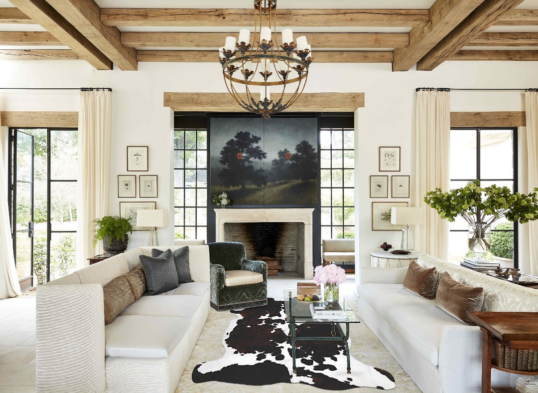 Tricolor X-Large European Cowhide Rug 6'9"H x 6'5"W #B12207 by Hudson