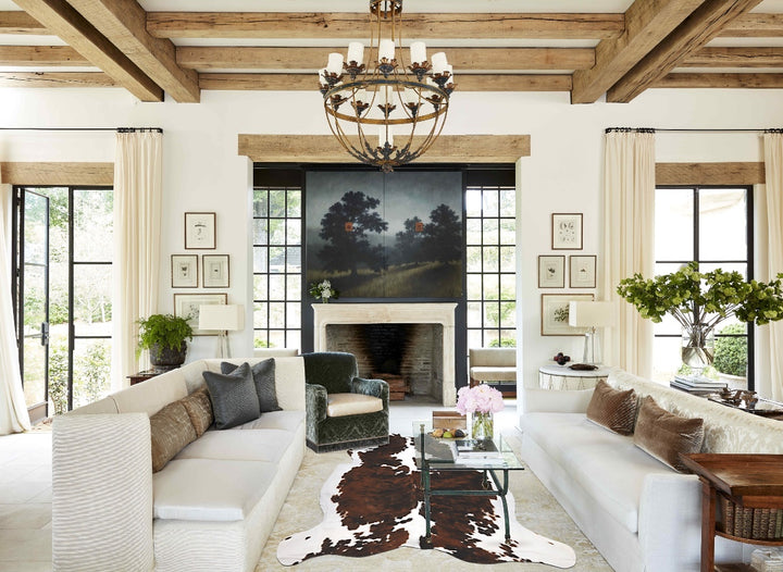 Tricolor X-Large European Cowhide Rug 6'7"H x 6'4"W #B12213 by Hudson Hides