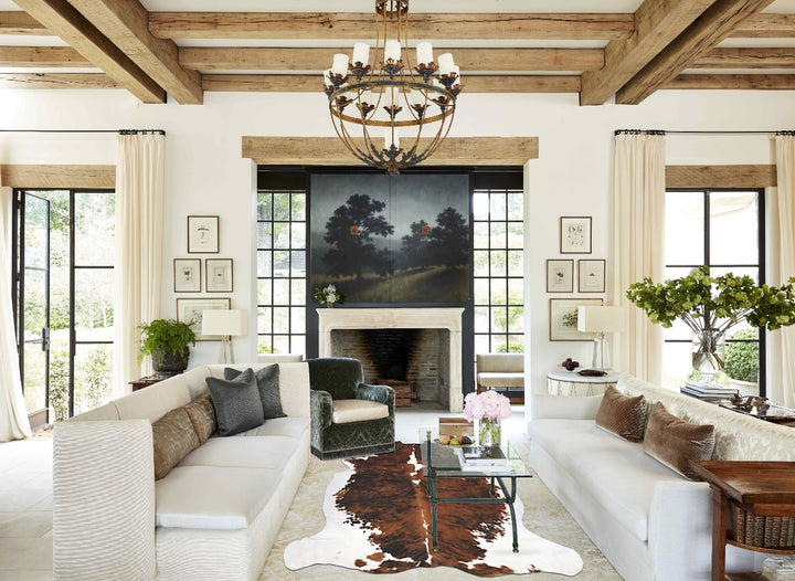 Tricolor X-Large European Cowhide Rug 6'8"H x 6'0"W #B12232 by Hudson Hides