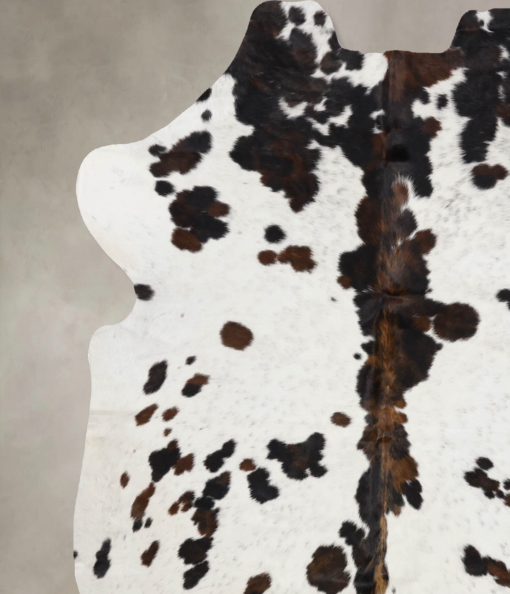 Tricolor X-Large European Cowhide Rug 6'9"H x 6'0"W #B12239 by Hudson Hides
