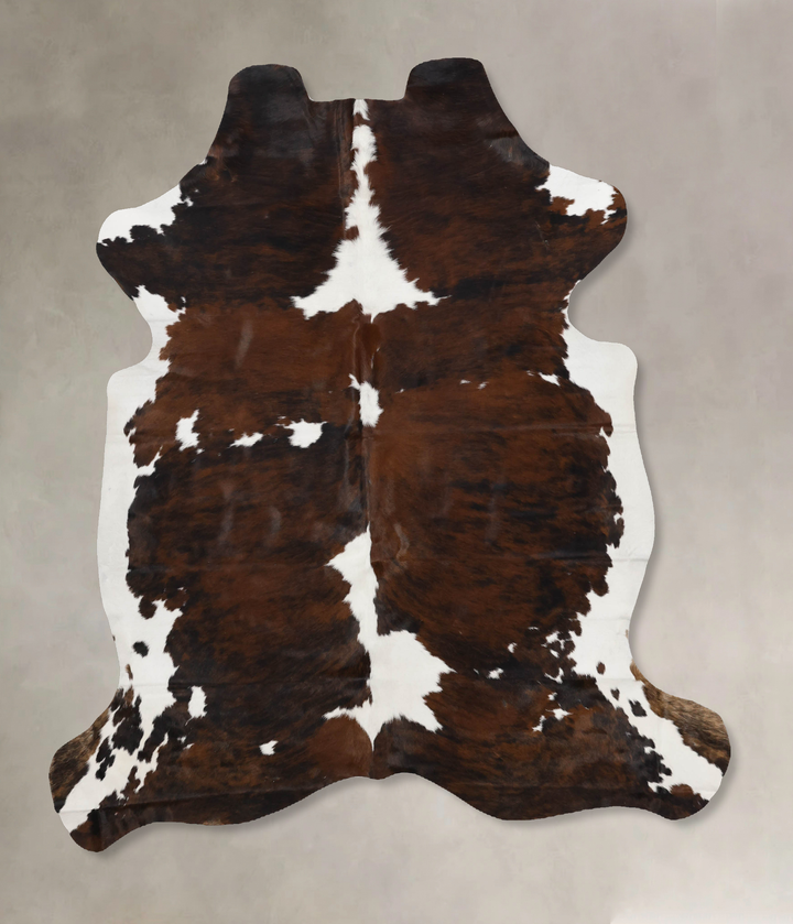 Tricolor X-Large European Cowhide Rug 6'10"H x 5'11"W #B12240 by Hudson Hides