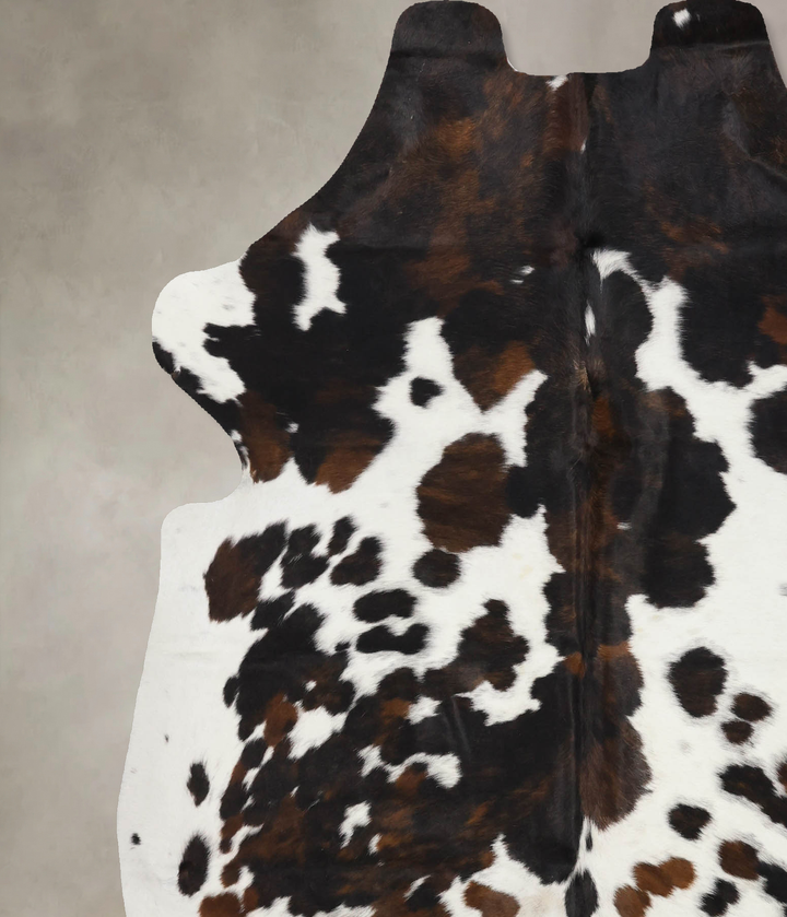 Tricolor X-Large European Cowhide Rug 7'1"H x 6'1"W #B12249 by Hudson Hides