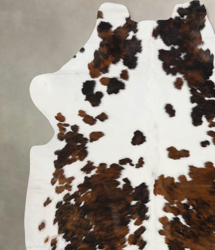Tricolor X-Large European Cowhide Rug 6'9"H x 6'3"W #B12340 by Hudson Hides