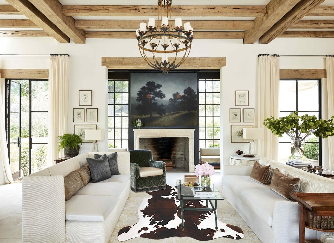 Tricolor X-Large European Cowhide Rug 6'7"H x 6'4"W #B12342 by Hudson