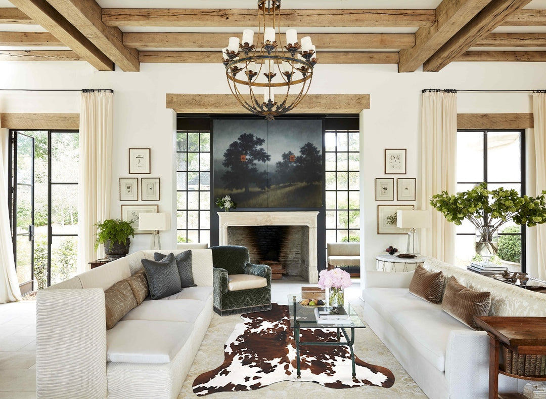 Tricolor X-Large European Cowhide Rug 6'11"H x 6'3"W #B12363 by Hudson