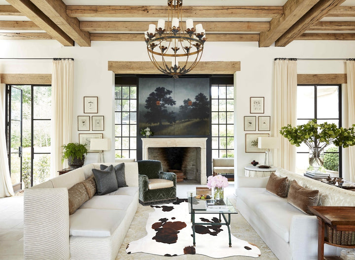 Tricolor X-Large European Cowhide Rug 6'8"H x 6'6"W #B12367 by Hudson Hides