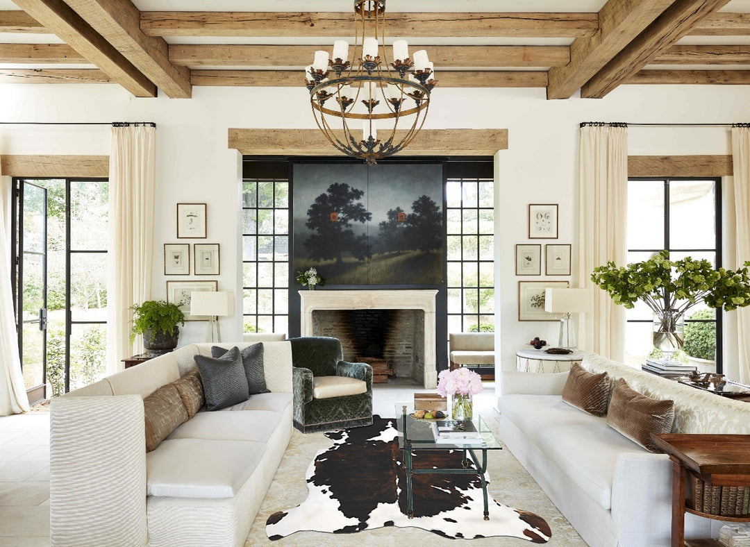 Tricolor X-Large European Cowhide Rug 6'7"H x 6'4"W #B12394 by Hudson