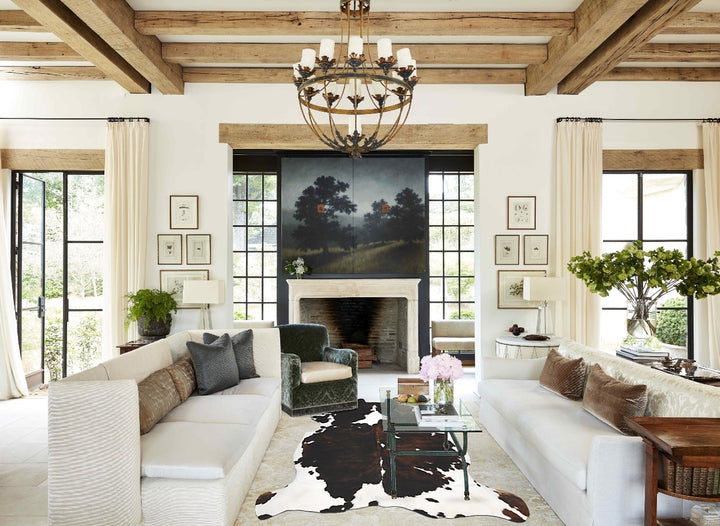 Tricolor X-Large European Cowhide Rug 6'7"H x 6'4"W #B12394 by Hudson Hides