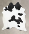 Black and White X-Large Brazilian Cowhide Rug 7'10