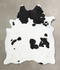 Black and White XX-Large Brazilian Cowhide Rug 8'1