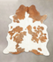 Brown and White Large Brazilian Cowhide Rug 6'3