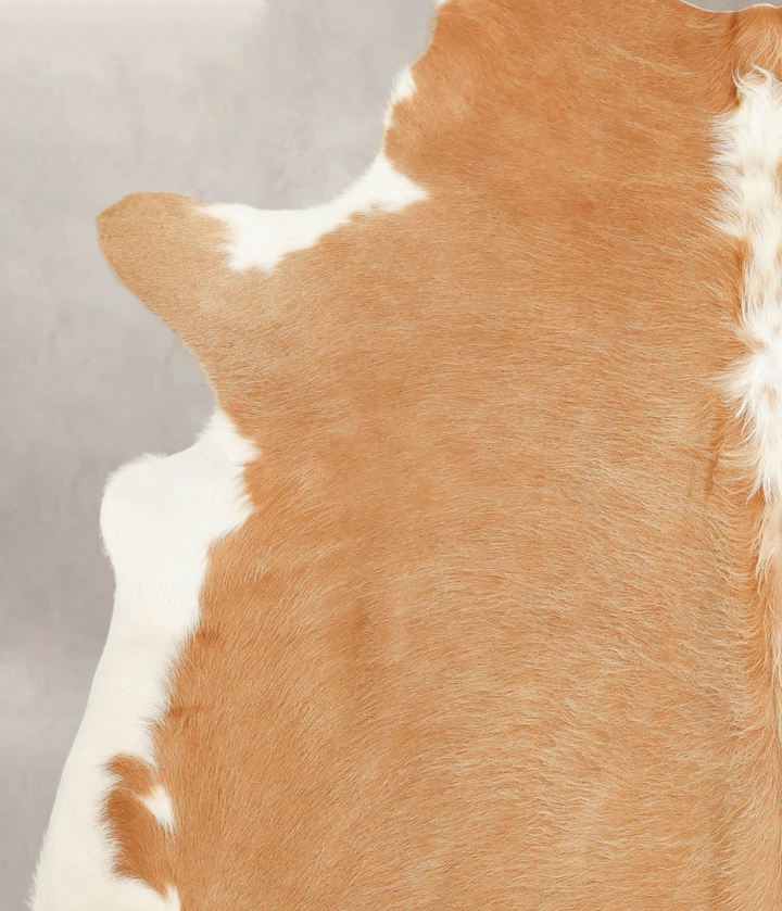 Beige and White X-Large Brazilian Cowhide Rug 7'5"H x 6'8"W #B1301 by Hudson Hides