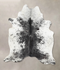 Salt and Pepper Black X-Large Brazilian Cowhide Rug 7'5