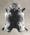 Salt and Pepper Black X-Large Brazilian Cowhide Rug 7'1