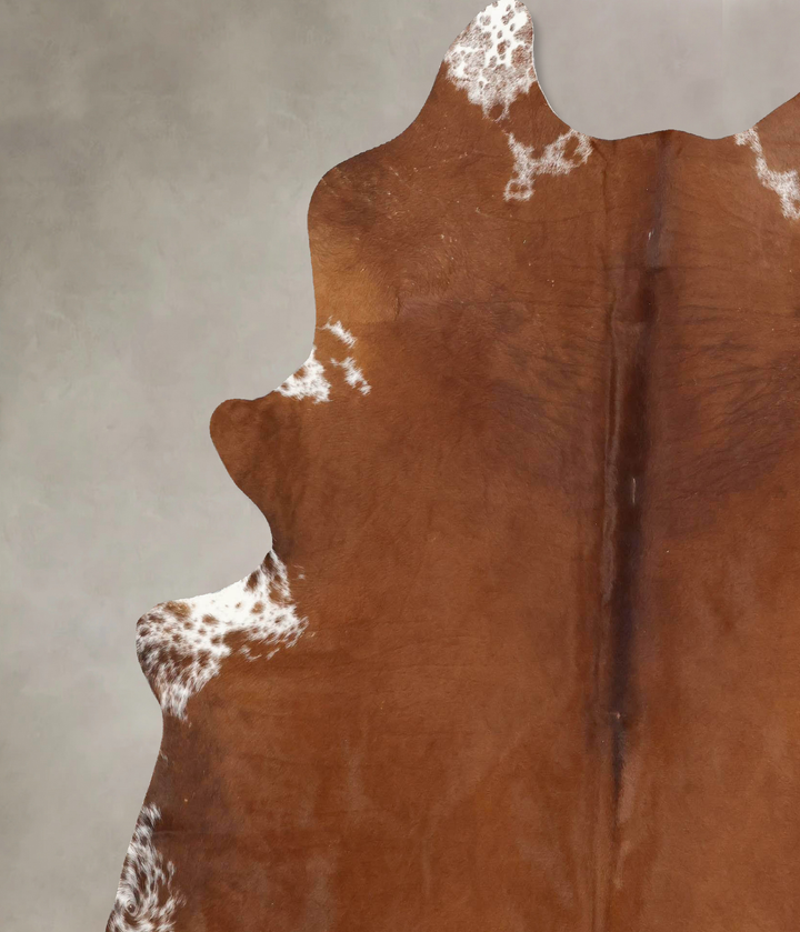 Brown and White Regular XX-Large Brazilian Cowhide Rug 7'11"H x 6'6"W #B13529 by Hudson Hides
