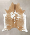 Beige and White X-Large Brazilian Cowhide Rug 6'8