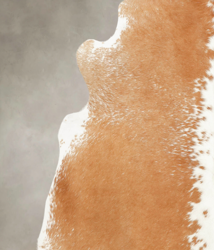 Beige and White XX-Large Brazilian Cowhide Rug 7'4"H x 6'9"W #B1406 by Hudson Hides
